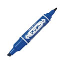 (まとめ)ゼブラ 油性マーカー ハイマッキー角芯太字+丸芯細字 青 MO-150-MC-BL 1セット(50本)【×3セット】(3)