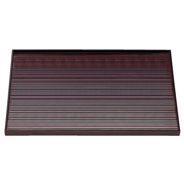 尺5 乱引長角盆/トレー 【溜】 454×332×17mm 日本製 〔和食 レストラン 居酒屋 店舗 お店〕【代引不可】