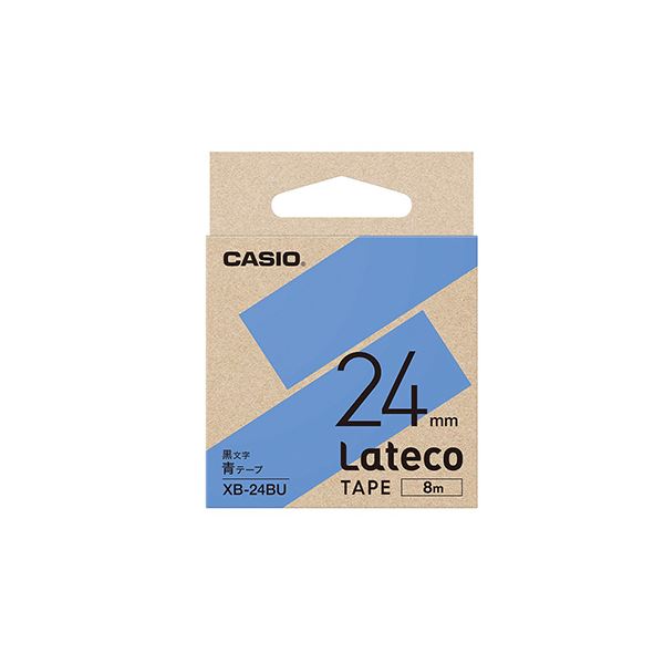 (まとめ) カシオ ラベルライター Lateco専用詰替用テープ 青に黒文字 24mm 【×3セット】