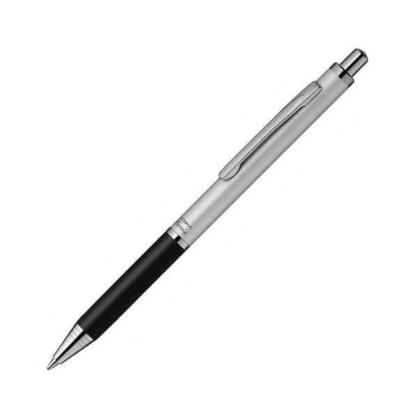 (まとめ) ゼブラ 油性ボールペン フォルティア300 0.7mm 黒 (軸色 銀) BA80-S 1セット(10本) 【×3セット】