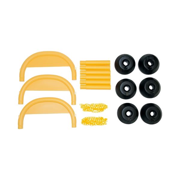 ■商品内容ミツギロン アーチスタンド イエロー 3個組 チェーン付■商品スペック車の進入や迷惑駐車でお困りの場所に置くだけのアーチスタンド。差し込んで回すだけの簡単組立て。●現場用アイテム●アーチスタンド●色：イエロー●1セット入数：3個組●外形寸法：約幅900×奥行255×高725mm●材質：ポリエチレン●質量：1．35kg（満水時質量約6．6kg）●セット内容：プラチェーン2．5m×2■送料・配送についての注意事項●本商品の出荷目安は【3 - 6営業日　※土日・祝除く】となります。●お取り寄せ商品のため、稀にご注文入れ違い等により欠品・遅延となる場合がございます。●本商品は仕入元より配送となるため、沖縄・離島への配送はできません。[ 800406 ]