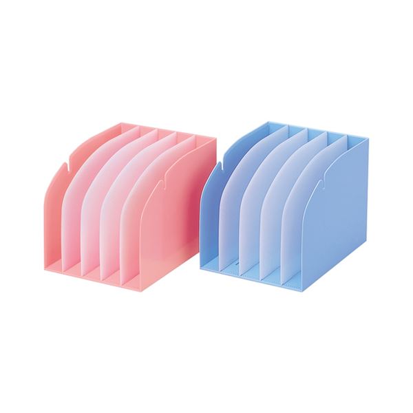 (まとめ) リヒトラブ カルテフォルダースタンド背幅214mm 仕切板4枚付 ブルー HK860-1 1個 【×10セット】