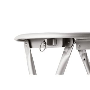 折りたたみスツール/オットマン 【ブラック】 幅310×奥行315×高さ485mm スチールフレーム 〔リビング〕 完成品【代引不可】 [2]