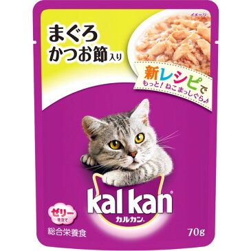 （まとめ）カルカン パウチ まぐろ かつお節入り 70g【×160セット】【ペット用品・猫用フード】