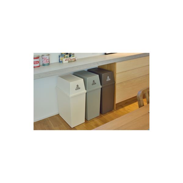 ゴミ箱 ダストボックス 幅28cm 45L ホワイト 日本製 ふた付き スタッキングペール 完成品 キッチン 台所 店舗 備品 [2]