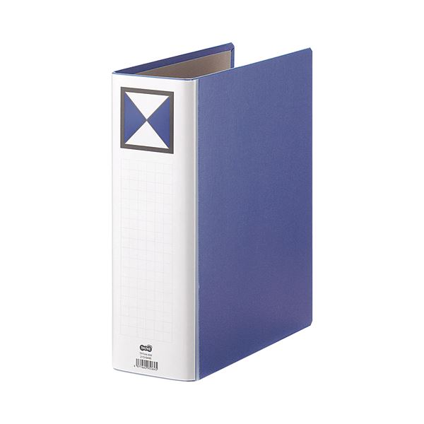 (まとめ) TANOSEE 両開きパイプ式ファイル A4タテ 800枚収容 背幅96mm 青 1冊 【×10セット】