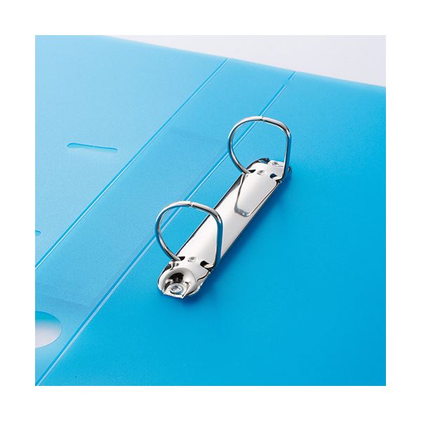 Shop E-ASUの(まとめ) TANOSEEDリングファイル(半透明表紙) A4タテ 2穴 200枚収容 背幅38mm クリア 1セット(10冊) 【×10セット】｜アングル2