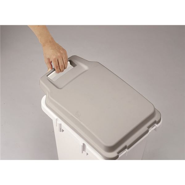 ゴミ箱 ダストボックス 幅31.9cm 33L グレー 日本製 抗菌 防臭 防汚加工 ふた付き キッチン 台所 店舗 [2]