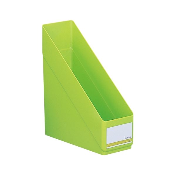（まとめ）LIHITLAB スタックボックス リクエスト G1610-6 黄緑【×30セット】