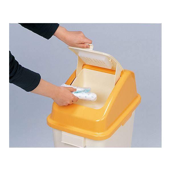 オムツ用 ゴミ箱 45L 容量:約42L 内蓋付き 消臭剤カバー付き おむつ ペールボックス 袋止め付き 赤ちゃん ベビー用品 [2]