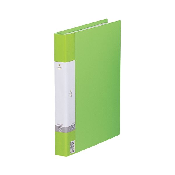 （まとめ）リヒトラブ リクエスト名刺帳(ポケット交換タイプ) A4タテ 30穴 500カード ヨコ入れ 黄緑 G8..