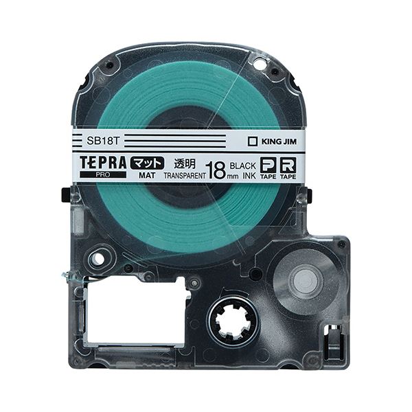 (まとめ) キングジム テプラ PRO テープカートリッジ マットラベル 18mm 透明/黒文字 SB18T 1個 【×10セット】