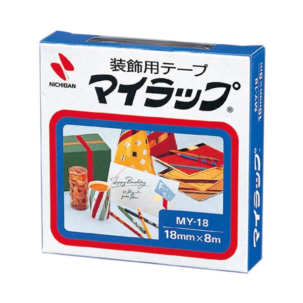 (まとめ) ニチバン 装飾用テープ マイラップ幅18mm×長さ8m 銀 MY-1810 1巻 【×50セット】