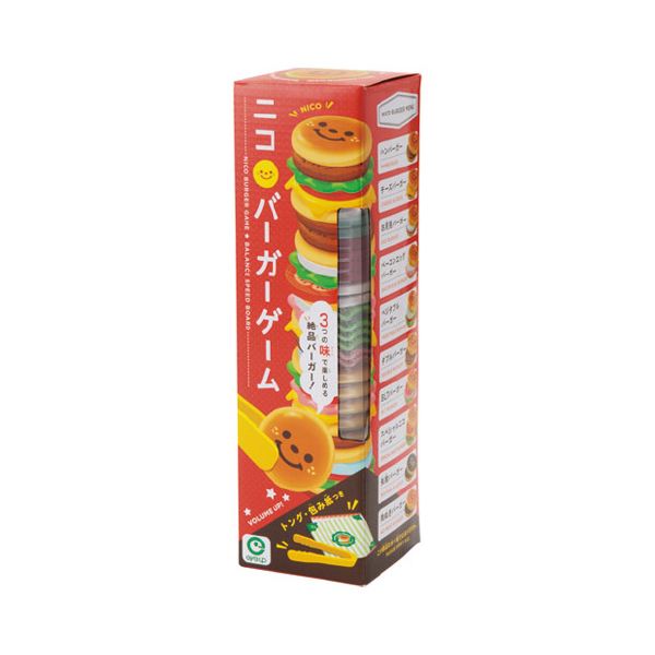 ■商品内容【ご注意事項】この商品は下記内容×2セットでお届けします。・ニコバーガーゲーム■商品スペック●セット内容/ピース36枚（バンズ12、パテ6、トマト4、たまねぎ2、たまご2、ベーコン2、レタス4、チーズ4）、トング1、オーダーカード20、ボードシート1、包み紙8、マニュアルブック1●パッケージ寸法/80×80×290mm●対象年齢/3歳以上■送料・配送についての注意事項●本商品の出荷目安は【3 - 6営業日　※土日・祝除く】となります。●お取り寄せ商品のため、稀にご注文入れ違い等により欠品・遅延となる場合がございます。●本商品は仕入元より配送となるため、沖縄・離島への配送はできません。