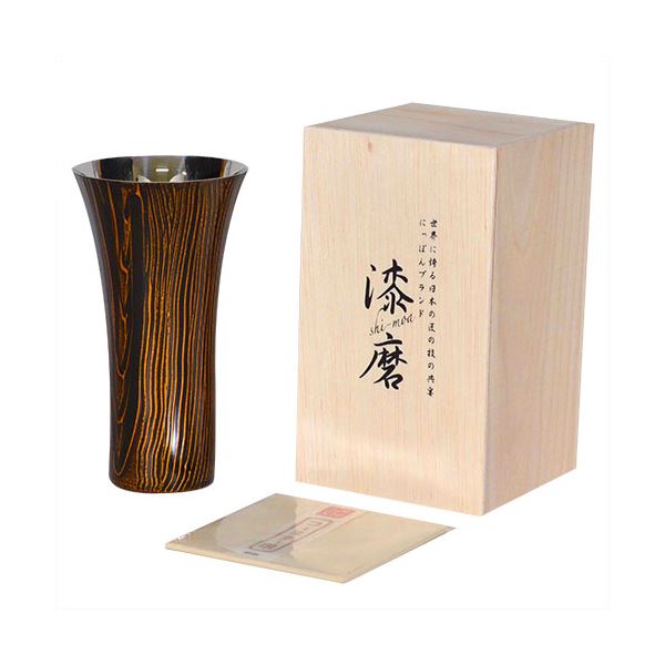 ウチキ 漆磨 漆塗りカップ 和然檀 和然檀+ (わもだんぷらす) シングルカップ L 黒 (黒檀) SCS-L201