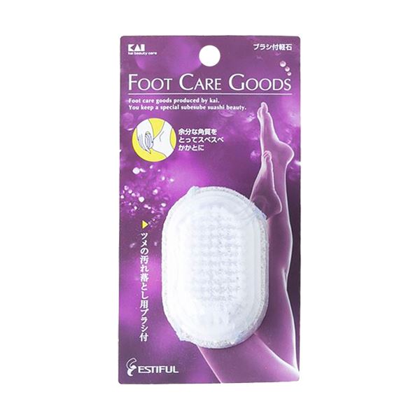 （まとめ）貝印 エスティフル ブラシ付軽石 000HB0307 1個 【×20セット】