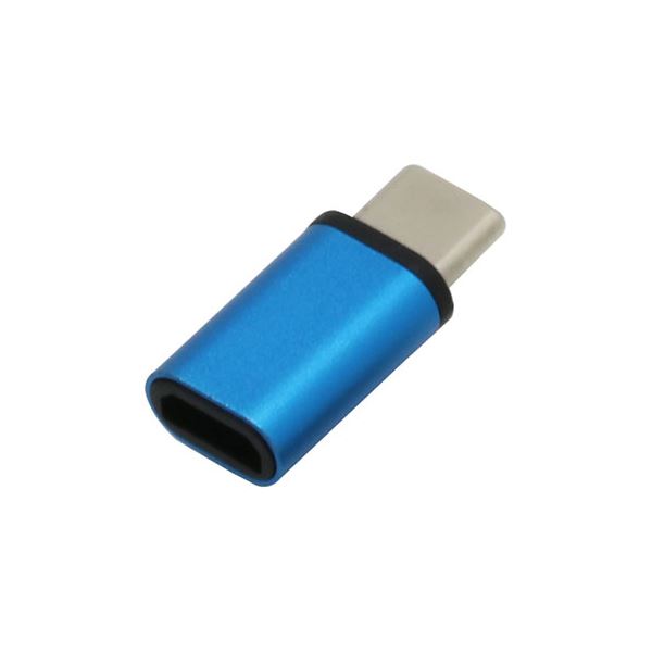 【5個セット】BAUT Type-C/micro変換コネクタ USB2.0 3A ブルー BCCMC30BLX5