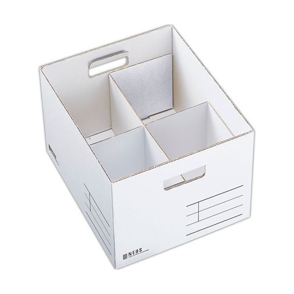 Shop E-ASUの(まとめ) コクヨ 収納ボックス（NEOS）Lサイズ フタ付き ホワイト A4-NELB-W 1個 【×10セット】｜アングル2