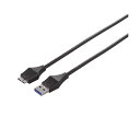 (まとめ)バッファロー ユニバーサルコネクタUSB3.0 (A)オス-micro(B)オス ブラック 1m BSUAMBSU310BK 1本【×3セット】(2)