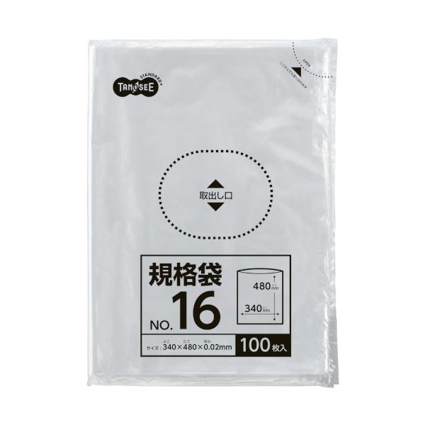 ■商品内容【ご注意事項】・この商品は下記内容×5セットでお届けします。●低密度ポリエチレンを使用したオリジナル規格袋。16号100枚入×10パックです。■商品スペックサイズ：16号色：透明寸法：タテ480×ヨコ340mm厚さ：0.02mm材質：低密度ポリエチレン(LLD)備考：※製造上、寸法・厚さに若干のバラつきがある場合がございます。■送料・配送についての注意事項●本商品の出荷目安は【1 - 5営業日　※土日・祝除く】となります。●お取り寄せ商品のため、稀にご注文入れ違い等により欠品・遅延となる場合がございます。●本商品は仕入元より配送となるため、沖縄・離島への配送はできません。[ TSHK-LTW16 ]