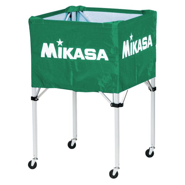 MIKASA（ミカサ）器具 ボールカゴ 箱型・大（フレーム・幕体・キャリーケース3点セット） グリーン 【BCSPH】
