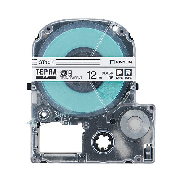 Rakuten - (まとめ) キングジム テプラ PROテープカートリッジ 12mm 透明/黒文字 ST12K 1個 【×10セット】