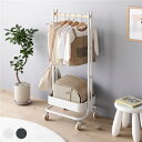 ハンガーラック 子供用 約幅45cm ホワイト スチールパイプ キャスター付き キッズハンガー 組立品 子供部屋 勉強部屋【代引不可】