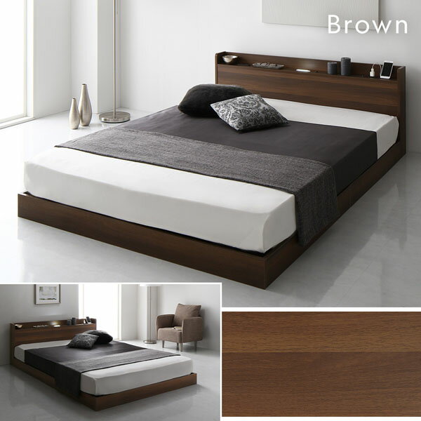 ベッド セミシングル ボンネルコイルマットレス付 ブラック 低床 宮付 宮棚付 照明付 ライト付 コンセント付 頑丈 ロータイプ すのこ ローベッド ベッドフレーム すのこベッド フロアベッド ベット 寝具 インテリア家具 インテリア用品 寝室家具 [2]