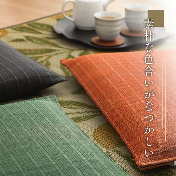 座布団 い草座布団 日本製 抗菌防臭 消臭 湿度調整 蒸れにくい 涼しい モダン 無地 グリーン 5枚組 約55×55cm【代引不可】 [2]