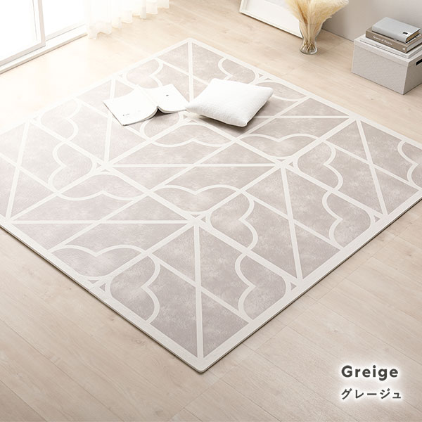 ジョイントマット 約60×60×1.2cm 9枚入 9枚×1セット アイボリー 洗える 端パーツ付 フロアマット ホットカーペット可【代引不可】 [2]