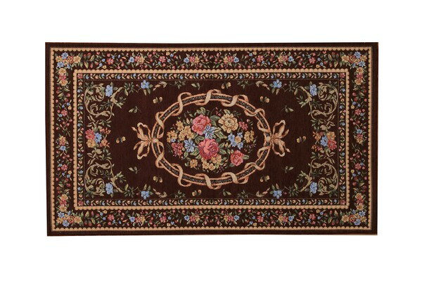 Door Mats - 玄関マット/フロアマット 【エレガント ブラウン 約70×120cm】 洗える 防滑加工 薄型 シェニール織 〔入口 リビング〕【代引不可】