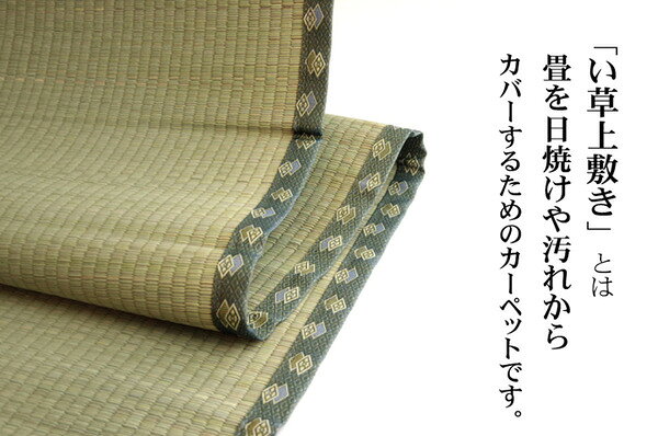 日本製 い草 上敷き/ラグマット 【双目織 団地間6畳 約255×340cm】 抗菌 防臭 調湿機能付き 〔リビング 和室〕【代引不可】 [3]