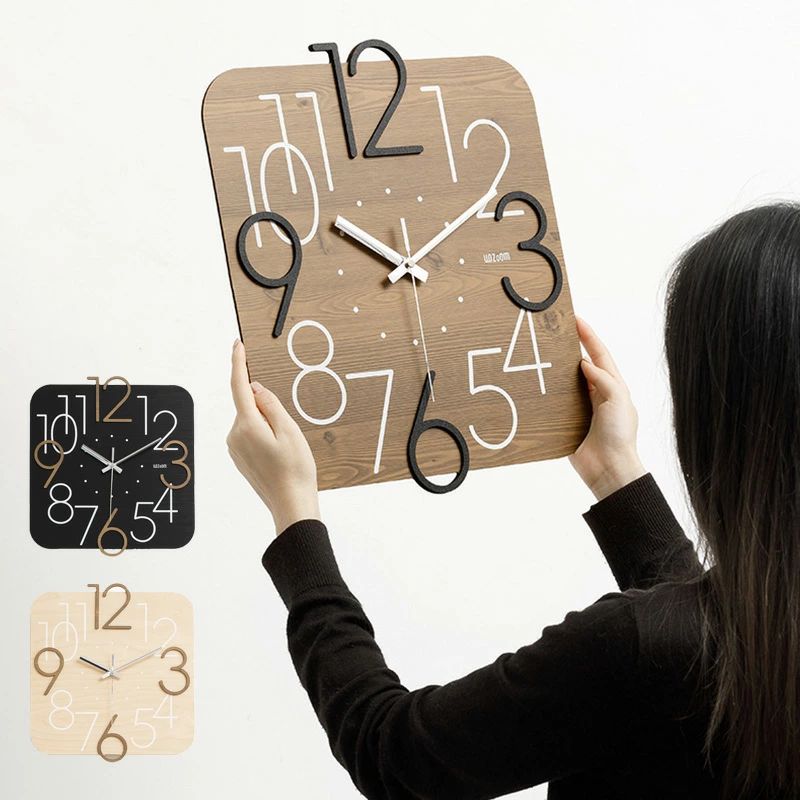 北欧 オシャレ 掛け時計 正方形 インテリア 壁掛け 時計 北欧 木製 リビング おしゃれ 大きい 掛け時計 オシャレ 静音 時計 壁掛け 掛け時計 ウォールクロック シンプル 見やすい 引っ越し 新生活 ホワイトデー 結婚 寝室 一人暮らし インテリア ギフト お祝い