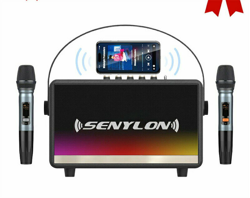 カラオケ マイク・スピーカーセット 300w スピーカーセット 家庭用 伴奏機能付き 華麗なライトカラオケセット家庭用 Bluetooth5.0拡声器カラオケ ...