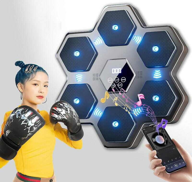 【2025新登場】音楽ボクシングマシン ミュージックボクシングマシン 室内用電子ターゲット 壁パンチン..