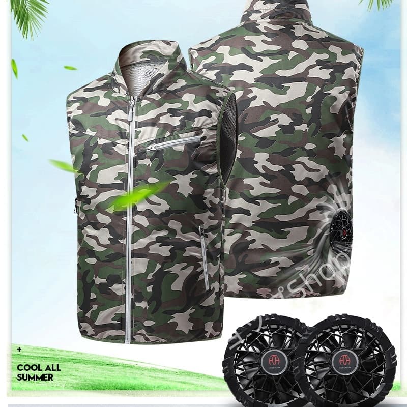 スマート空調作業服 空調ベスト フルセット ファン付きベスト エアコン服 エアコン服 ファンセット 紫外線対策 夏熱中症対策 室外作業 扇風機 冷却・防暑対策作...