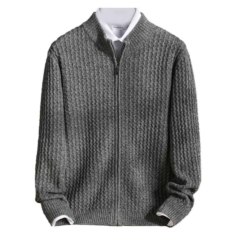 ニット カーディガン メンズ 長袖 厚手 ビジネス 紳士服 ジップアップ 暖かい 防寒 保温 カジュアル ゆったり おしゃれ カシミアタッチ ベーシック 前開き セーター コート アウター トップス