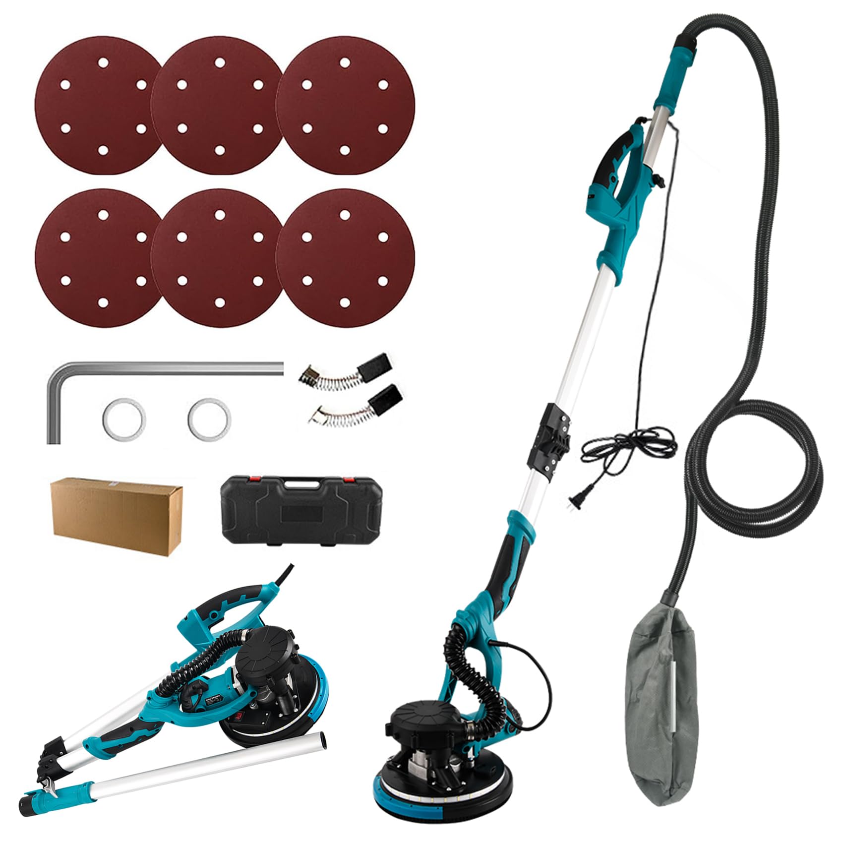 『ポイント2倍!10月限定!』電気ドライウォールサンダー 1250W 折りたたみ式 電動サンダー ディスクサン..