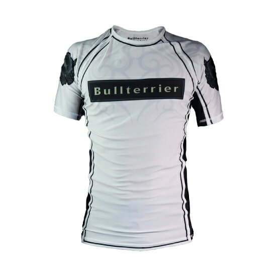 ブルテリア bj-146 BULL TERRIER ラッシュガード Tribal 半袖 白 ブラジリアン 柔術