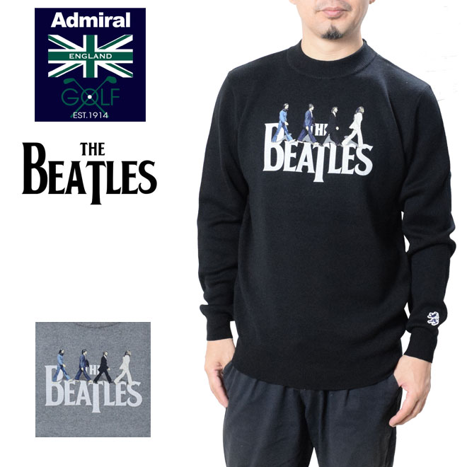 アドミラルゴルフ ビートルズコラボ モックネックニット セーター ADMIRAL GOLF BEATLES ADMA256 メンズ アビーロード ゴルフ