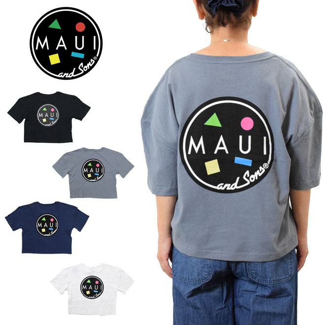 マウイアンドサンズ バッククッキーロゴプリント半袖Tシャツ（MAUI and Sons TU5001-0001レディース ロゴ カジュアル サーフTシャツ）