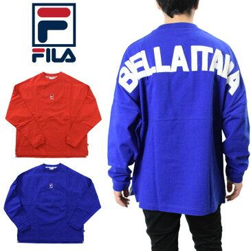 FILA フィラ バックプリント長袖Tシャツ (FM9540 Long sleeve Tee shirts ビッグシルエット メンズ レディース トレーナー スゥエット)