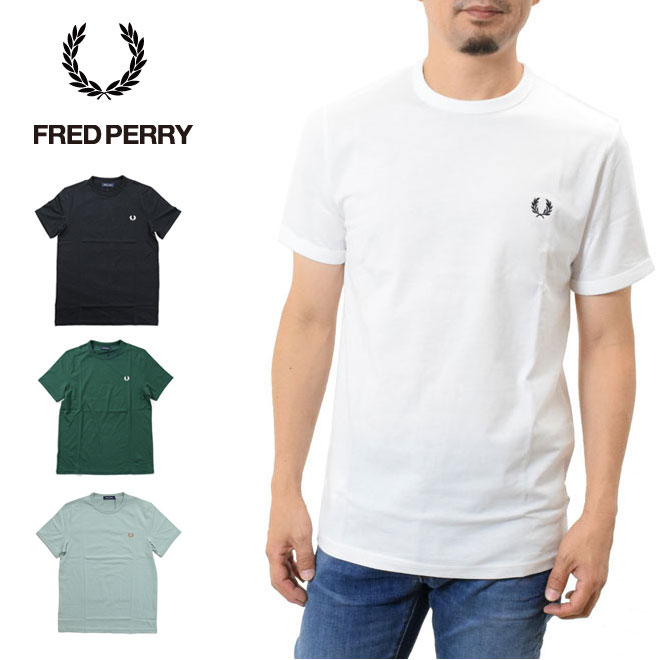 フレッドペリー フレッドペリー コットンTシャツ 半袖 ワンポイント FRED PERRY M3519 メンズ RINGER T-SHIRT スポーツスタイル クルーネック 刺繍 シンプル