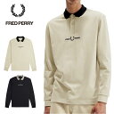 フレッドペリー フレッドペリー 長袖 刺しゅう入りポロシャツ FRED PERRY M7714 メンズ レディース ユニセックス Relaxed Embroidered Polo Shirt スポーツスタイル 刺繍 シンプル ブラック オートミール きれい目 黒