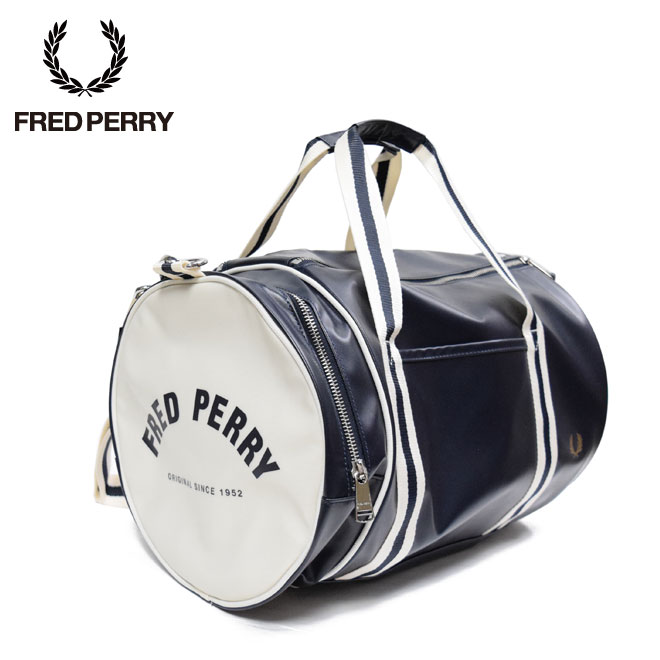 フレッドペリー バレルバッグ ボストンバッグ NAVY×ECRU 635 FRED PERRY L7