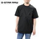ジースター ロウ ルーズフィット Tシャツ 半袖 G-STAR RAW D19266-A790 メンズ ブラック 黒 WOVEN ZIP POCKET LOOSE T-SHIRT ロゴ