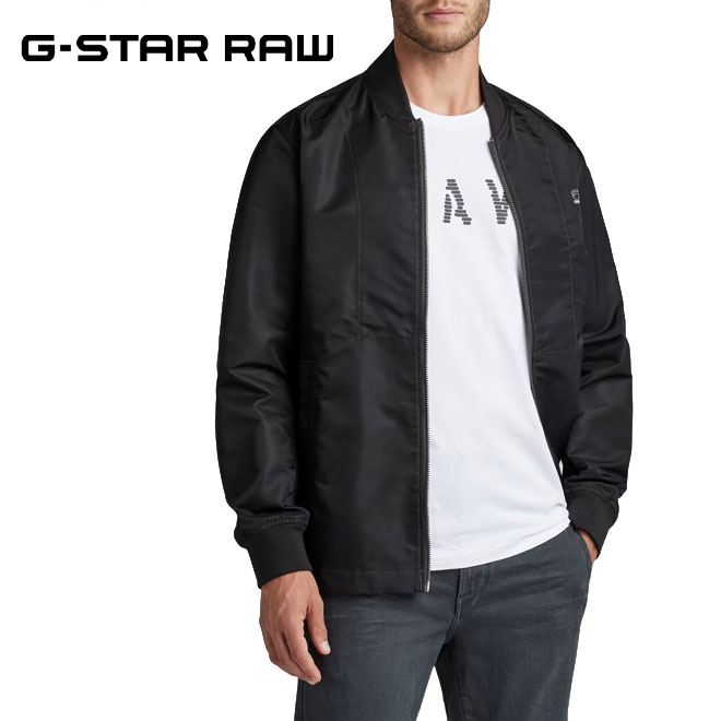 ジースターロゥ アウター メンズ ジースター ロウ 15デグリーズオーバー ジャケット G-STAR RAW メンズ D22938-C143-6484 15 DEGREES OVERSHIRT ブラック 黒 MA-1タイプ