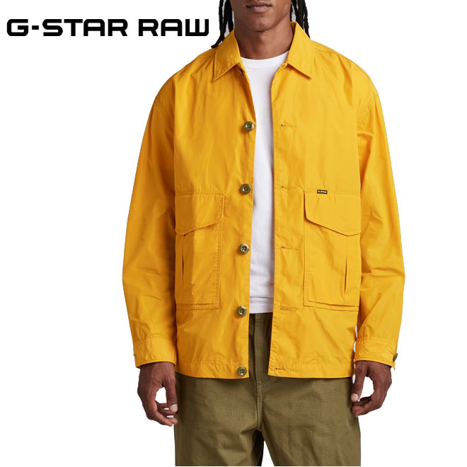 ジースターロゥ アウター メンズ ジースター ロウ オーバーサイズキャンプオーバー ジャケット イエロー G-STAR RAW メンズ D22924-D296-1213 OVERSIZED CAMP OVERSHIRT