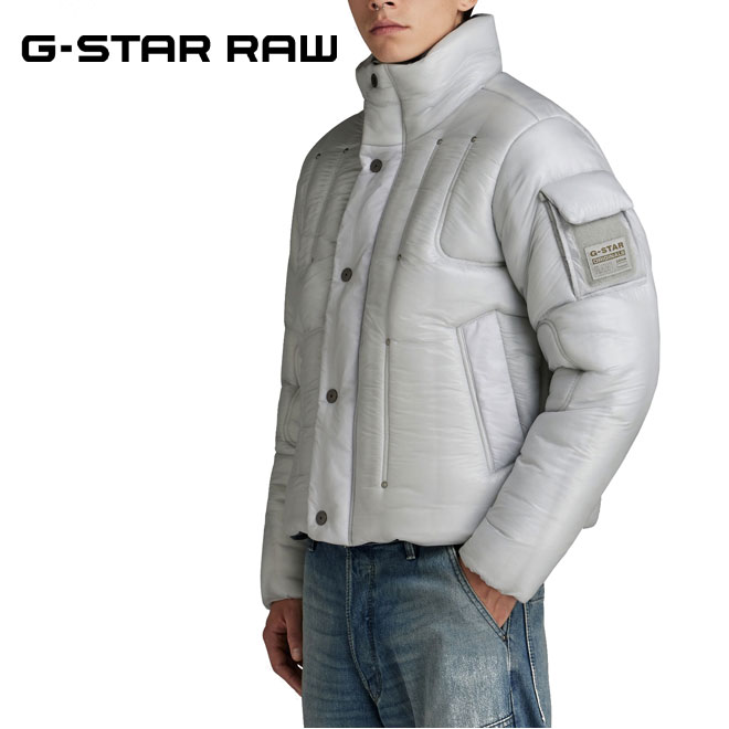 ジースターロゥ アウター メンズ ジースター ロウ 中綿ジャケット アウター G-STAR RAW メンズ D23637-D418-D607 LOFTY PUFFER JACKET 秋冬 ポリエステル ナイロン ライトグレー系