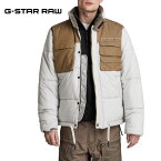 ジースター ロウ 中綿ジャケット アウター G-STAR RAW メンズ D21937-D199-1295 ATTAC UTILITY PM PUFFER 秋冬 ポリエステル ナイロン ベージュ ホワイト系 ブラウン